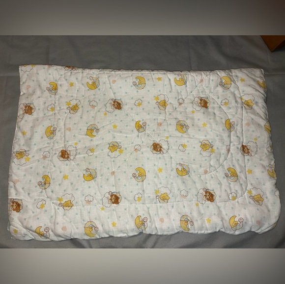 Vtg Riegel Morgan Teddy Beddy Bear Baby Quilted Crib Blanket Comforter Moon Star - Picture 2 of 6